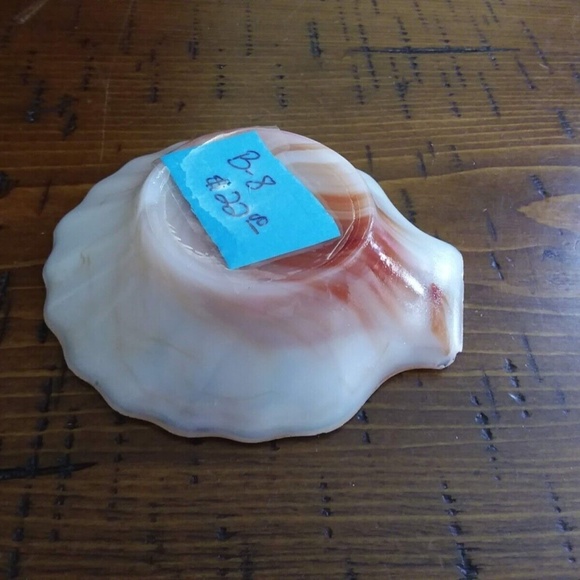 Vintage Akro Agate  Seashell Shape  Dish ￼Brown Ombre Ashtray, Jewelry Holder - Picture 9 of 9